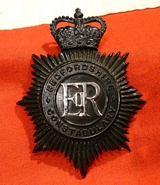 Orginal 1950's Bedfordshire Constable's Police Helmet Plate