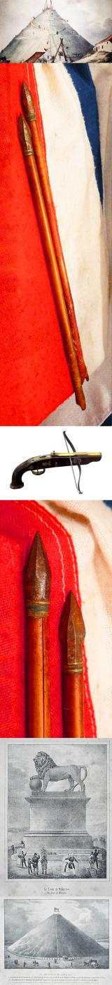 Recovered From Waterloo Battle Site in the 1820's A Pair of Late 18th Early 19th Century Napoleonic War's Officer's Crossbow Pistol Bolts
