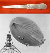 An Original Desk Paperknife Made From Duralumin Of Airship USS Akron