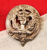 Scottish Silver Buchanen 'Audaces Juvo' Clan Glengarry Badge 1930's