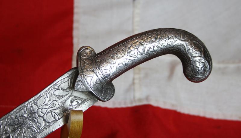 A Beautiful Antique Indian Sword Shamshir Shikargar, With An impressive and Scarce 'Naga' Serpentine Blade