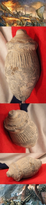 An Early Crusades Period 10th Century, Byzantine, Ceramic Greek Fire 'Grenade' Around 1,100 Years Pounds
