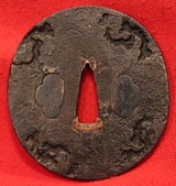 A Good Antique Edo Period Iron Plate Tempo Tsuba