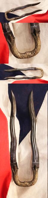 A Most Exotic & Impressive Indian Double Bladed Short  Sword. This Actual Rare Short Sword or Long Dagger Was Featured Within The Lyle Arms and Armour Review Exactly 40 Years Ago in 1983