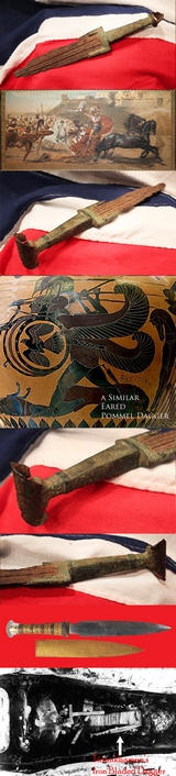 A Very Rare & Simply Stunning, Original Ancient Classical Early Iron & Bronze Age Dagger, Circa Three Thousand Two Hundred Years Old, From The Time of The Trojan Wars & The Siege of Troy. As Detailed In Homer's Iliad