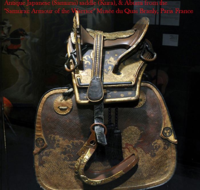 A Beautiful, Edo, Higo School of Armour. A 17th Century Samurai's Tetsu Abumi Stirrup, Clan Mon of Bird & Sakura Equestrian Armour of ‘Mono no Aware’, 物の哀れ, Protective Armour & Weapon To Kick Out At Foot Samurai While Galloping In Battle