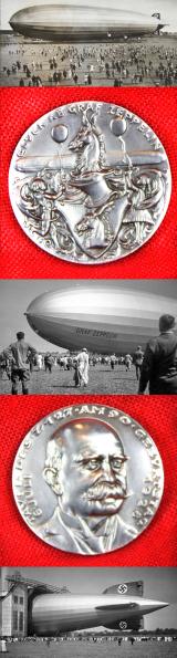 Scarce Original Silver Medal for Graf Zeppelin's Launch of  the German Airship LZ127 