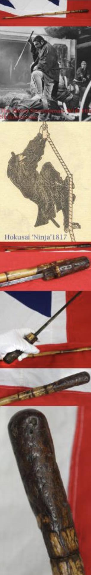 A Good Antique Meiji Period Japanese 'Hidden' Sword Stick 'Shikome Zue' In Bamboo. Made In The Period When Traditional Samurai Warriors Were Banned From Wearing Swords in Japan, By the Haitō Edict in 1876