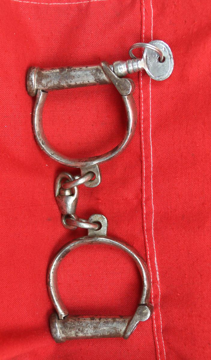 Victorian Jack the Ripper Period 'Derby' Pattern Best Warranted Wrought Hard Steel Handcuffs
