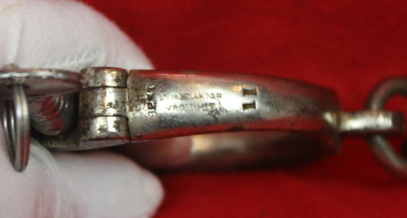 Victorian Jack the Ripper Period 'Derby' Pattern Best Warranted Wrought Hard Steel Handcuffs