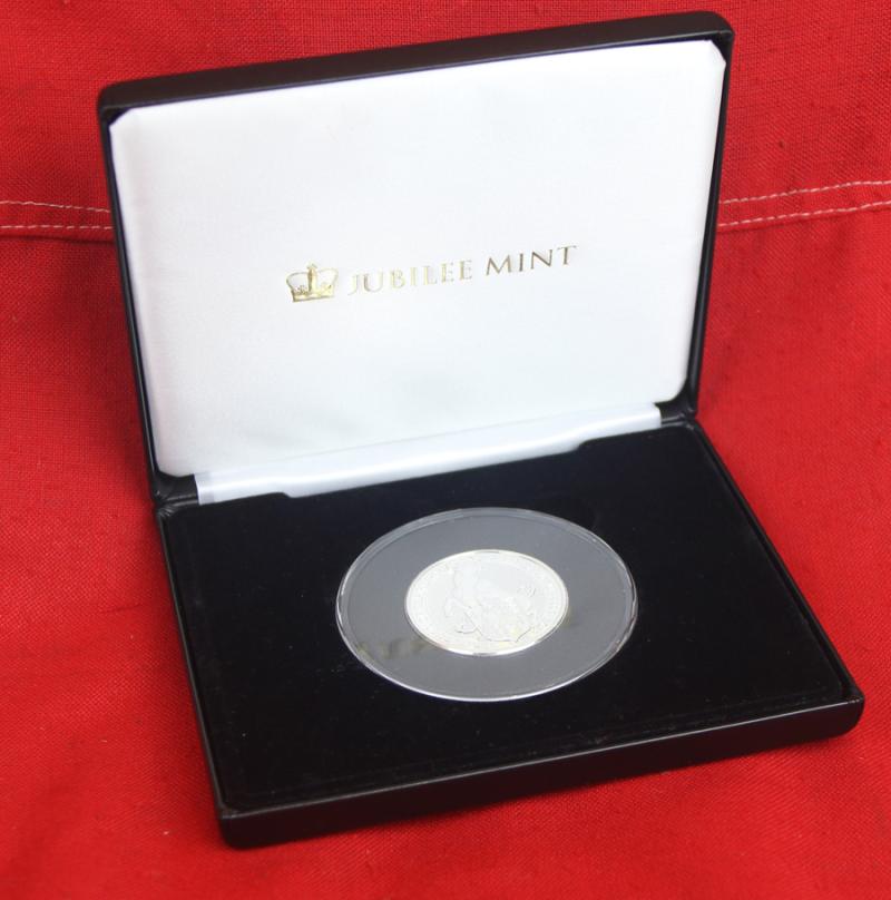 Special Offer Item! Original 2018 2 oz's of Fine Silver £5 Coin, the Black Bull of Clarence. Royal Mint, Jubilee Mint proof Coin Royal Beasts of England