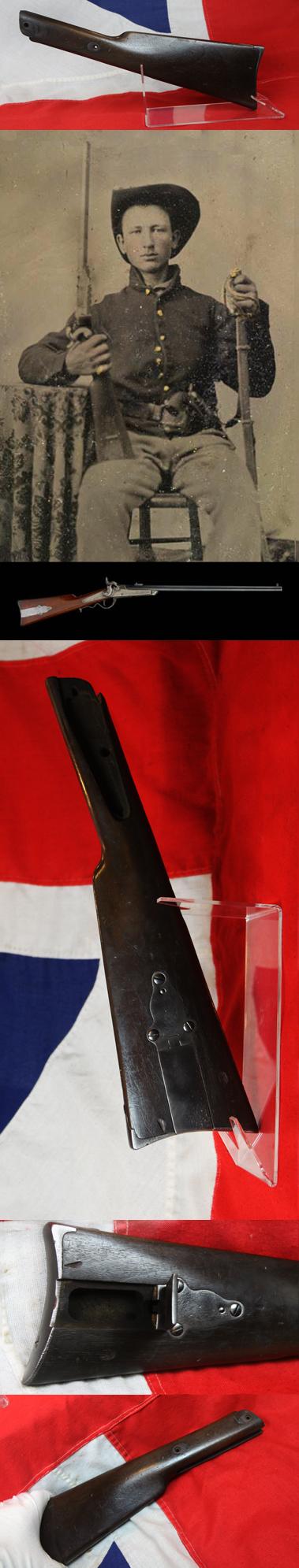 A Super & Rare US Civil War Souvenir, An Original US Cavalry Gallagher Carbine Stock.
