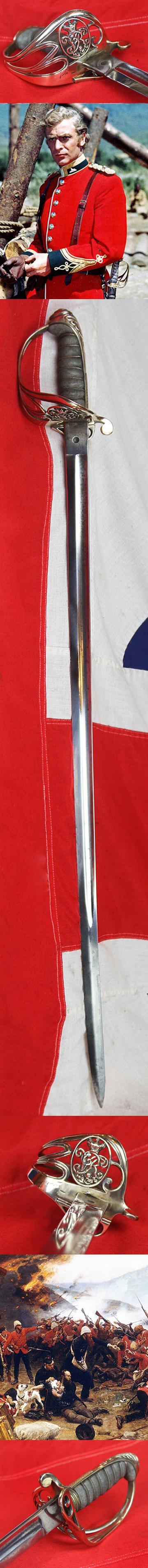 A Beautiful and Good Example, of an Original, Zulu War Sabre, An 1822/45 Pattern British Infantry Officer's Sword with Gothic Hilt and Queen Victoria's Cypher