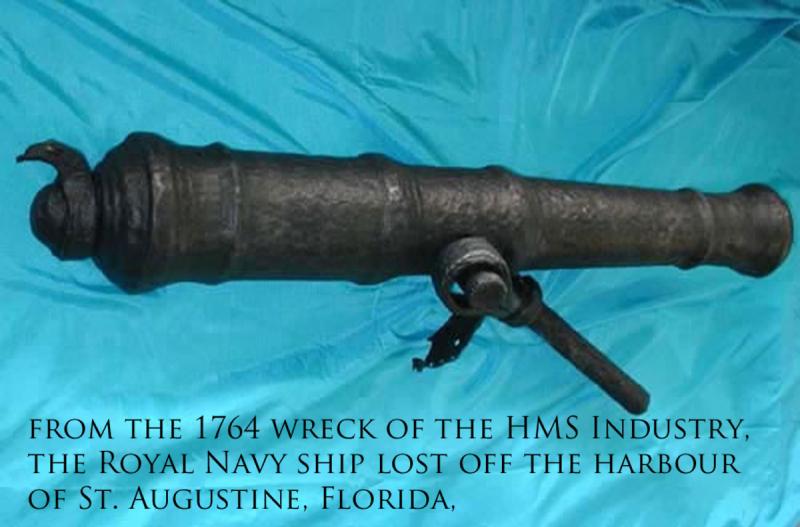 A Revolutionary and Napoleonic Wars Naval Swivel Cannon, 1760’s to Early 1800’s. Near Identical to Another Recovered From The Shipwreck of HMS Industry Wrecked of St Augustine Harbour, Florida, in 1764