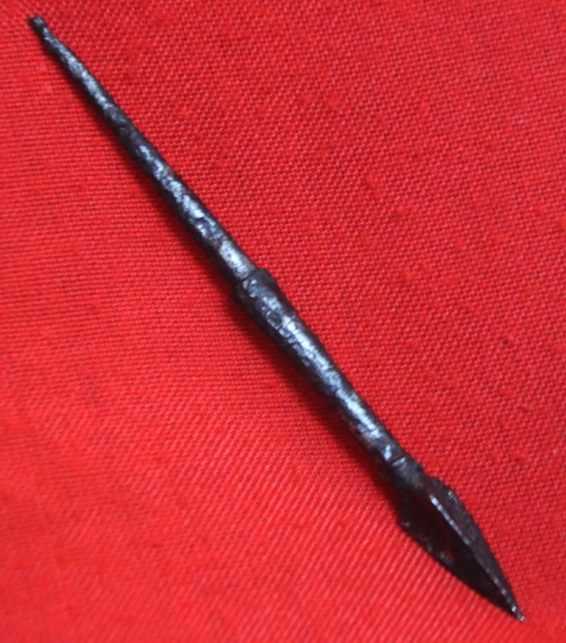 A Superb Condition Relic From the Battle of Agincourt. A Fierce-Some Armour or Helmet Piercing Welsh Longbowman'sTanged Long Arrowhead. Recovered From Azincourt in the 1820's