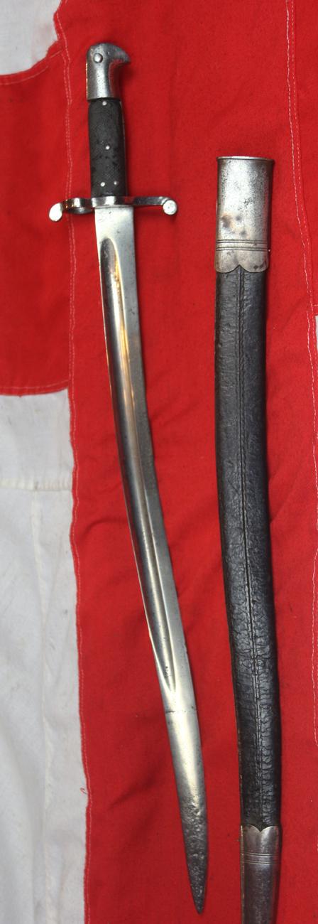 A Superb Service Issue 1856-8 Two Band Enfield Yataghan Blade Sword Bayonet. Used In The Opium War with the P1853 Enfields in The Late 1850's China and the American Civil War From 1861