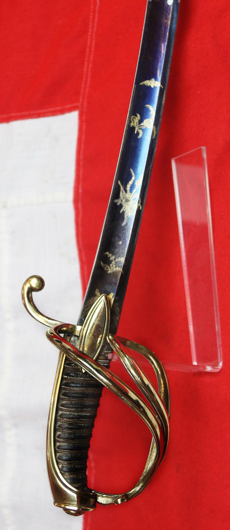 A Rare & Absolutely Stunning 1st Empire, Combat, 'Blue and Gilt' Officer's Sabre of the Cavalerie Legere, Hussards, and Mounted Chasseurs. An IX, Circa 1810, and by Officers of the Mounted Chasseurs of the Imperial Guard