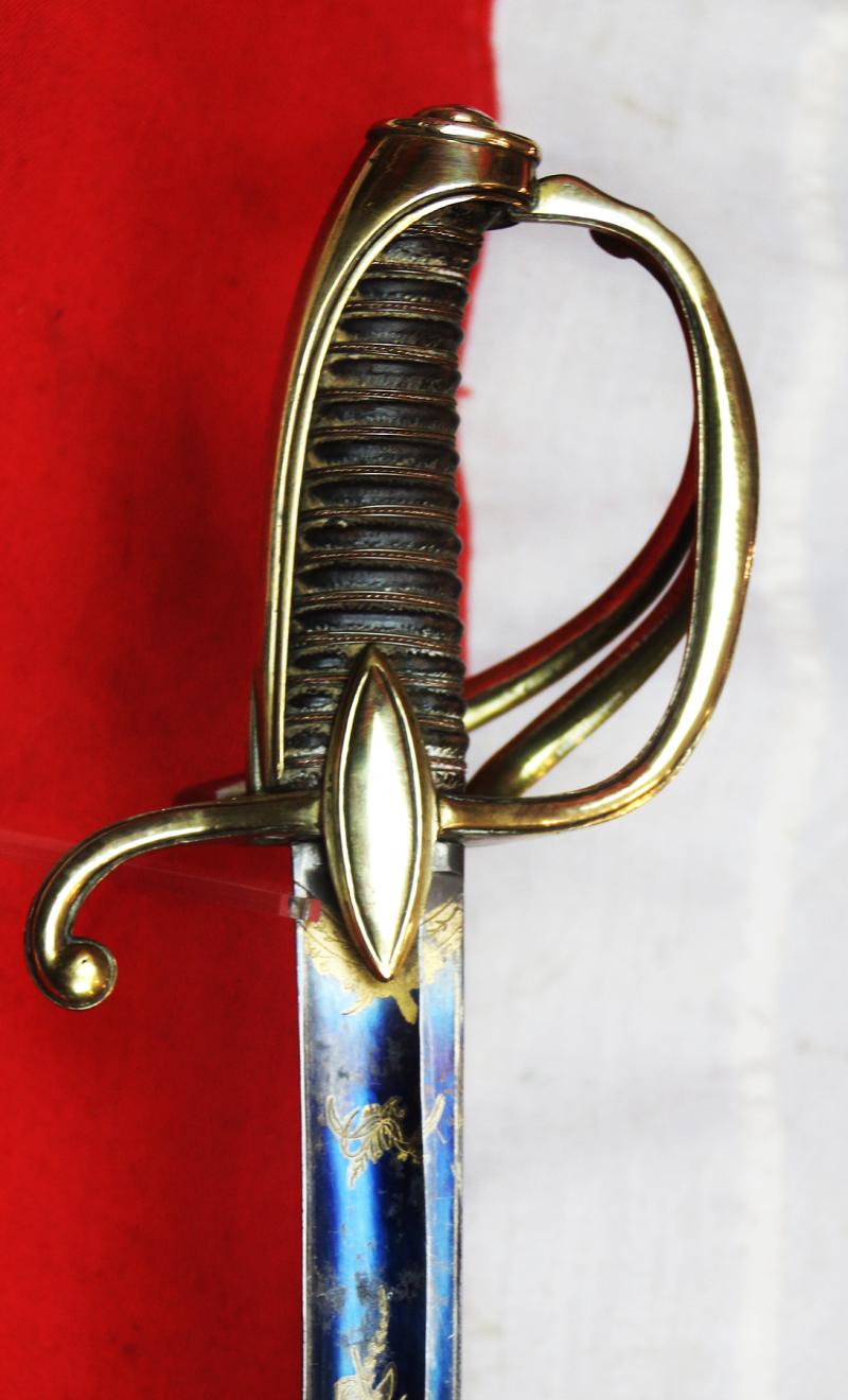 A Rare & Absolutely Stunning 1st Empire, Combat, 'Blue and Gilt' Officer's Sabre of the Cavalerie Legere, Hussards, and Mounted Chasseurs. An IX, Circa 1810, and by Officers of the Mounted Chasseurs of the Imperial Guard
