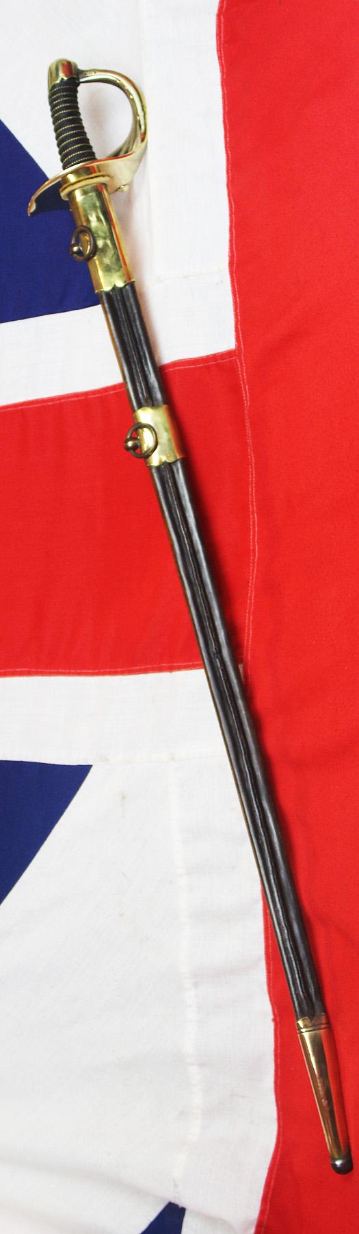 A Superb, French, 1st Empire Napoleonic Wars Cuirassier-Dragoon Sword In Fabulous Condition With Brass and Leather Scabbard