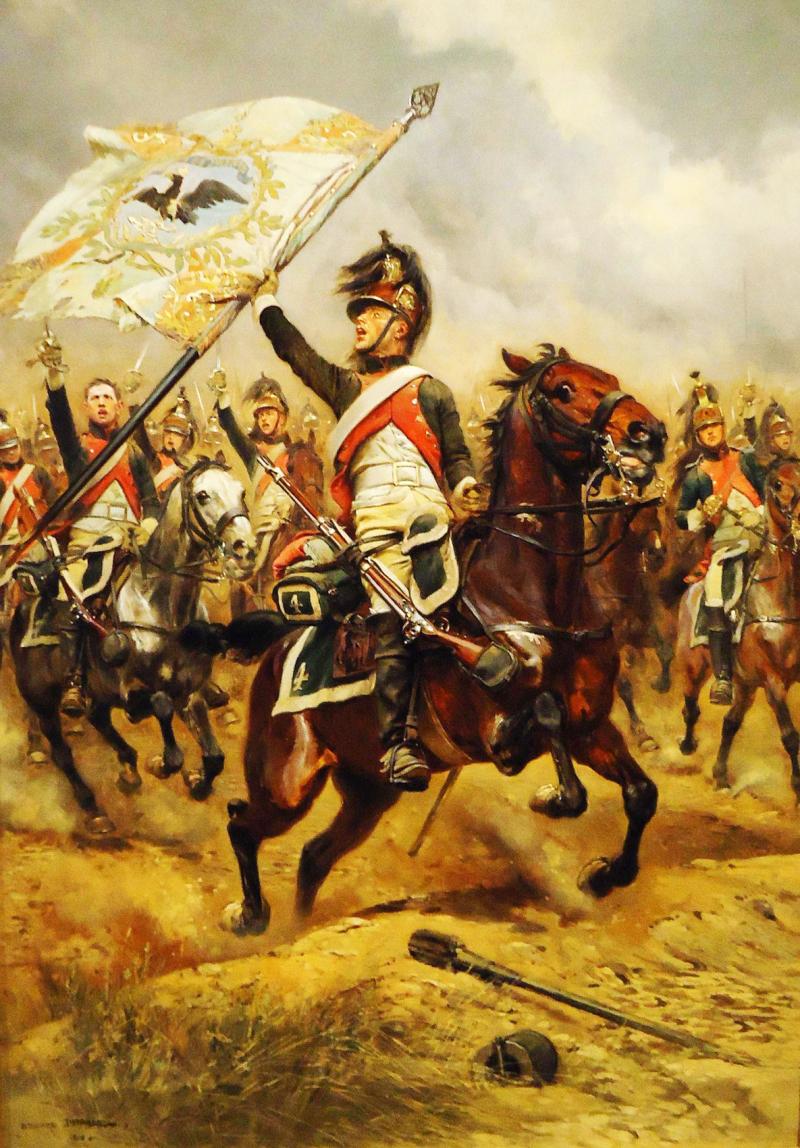 A Superb, French, 1st Empire Napoleonic Wars Cuirassier-Dragoon Sword In Fabulous Condition With Brass and Leather Scabbard