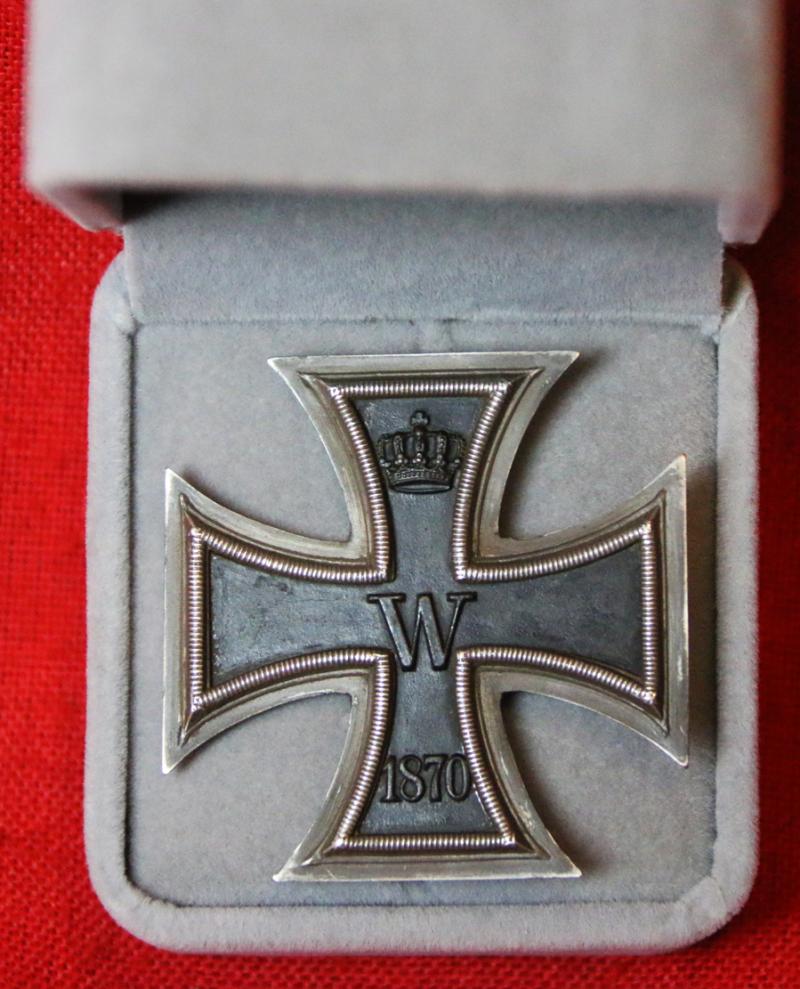 An 1870 Model II Franco Prussian War Prussian Iron Cross 1st Class For Heroism, Bravery & Exemplary Leadership in Combat in Silver {Hallmarked} & Iron Centre, with Maker Stamp on the Pin.