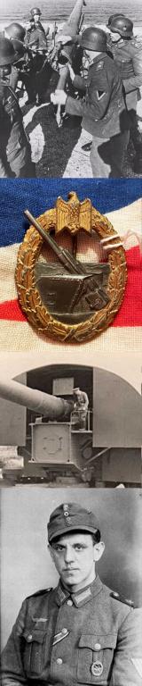 A Very Good Original, WW2, Kriegsmarine Coastal Artillery Combat Badge Kriegsabzeichen für die Marineartillerie By Friedrich Linden of Lüdenscheid.
