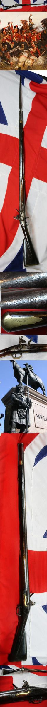 A Beauty! Scottish Regt. Issue 'Tower Of London' GR Crown 'Brown Bess' Musket of the Napoleonic Wars, Peninsular War & Waterloo With Bayonet.  Scottish Regimental Markings for Renfrewshire  Regt. Then Transferred To The 42nd Foot the 'Black Watch'