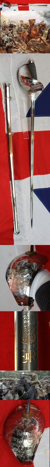 A Near Mint Vintage ERII 1912 Pattern British Cavalry Officer's Sword. Horseguards Parade Ground Ready. Ideal For Current Regulation Use Today. One of the Most Beautiful Swords Ever Used, Yet Still In Service By British Cavalry Officer’s
