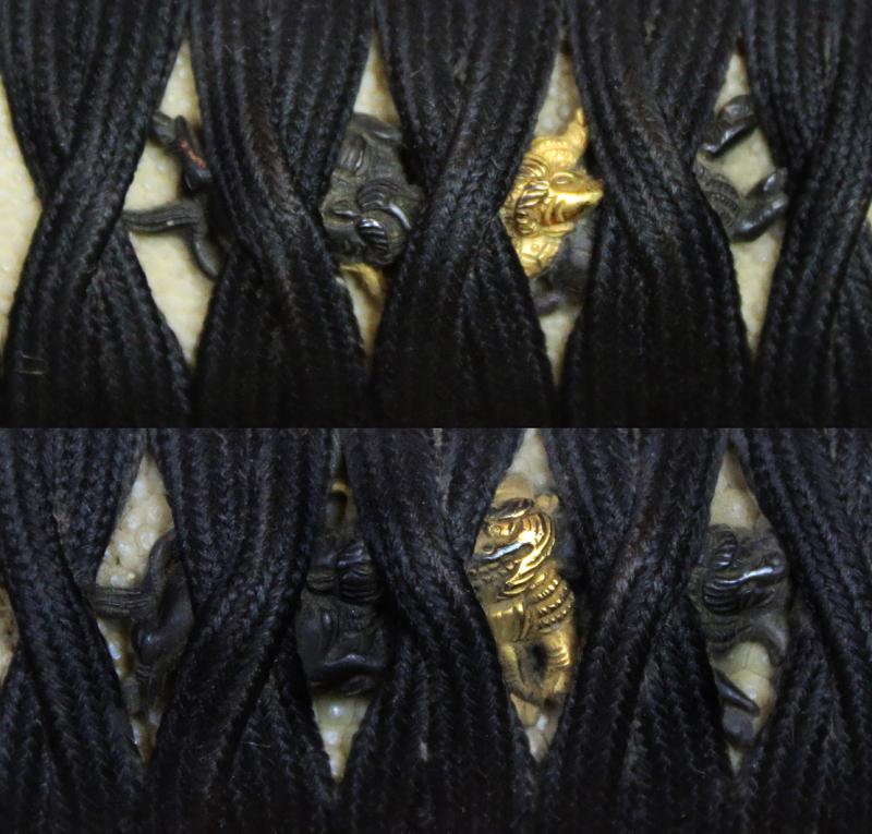 A Handsome Koto Period, Circa 1500, Samurai Chisa Katana With Amazing Blade, With A Very Beautiful Edo Shoami Sukashi Tsuba Of a Leaping Koi Carp in White Water. Fabulous Fuchi of a Tiger in a Bamboo Grove of Pure Gold Onlaid Shakudo