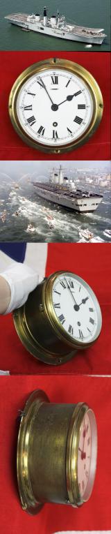 A Royal Naval Bulkhead Clock From HMS Invincible. Aircraft Carrier of The Falklands War. the Argentinian News Service Claimed It was Sunk Twice in The South Atlantic War. Needless To say This Was Somewhat of An Exaggeration