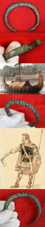 A Beautiful Quality & Original, Viking Warrior's Bronze Torc Arm Ring Circa 800's in Viking Twisted Wirework Design.