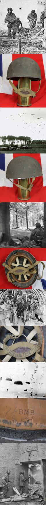 An Original and Rare British 1944 Para's {Parachute Regiment} Combat Helmet. Made by Briggs Motor Bodies In 1944 For The Forthcoming Normandy Landings. Used From D-Day, the 6th of June 1944 & September 1944 Operation Market Garden At Arnham