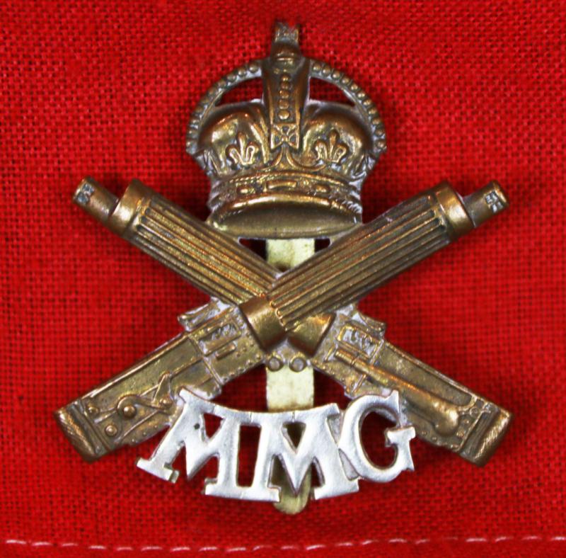 A Rare Original WW1 1914 Motor Machine Gun Service Cap Badge Of Sapper Mumby RE. All His Badges And Trio Are Offered For Sale Seperately