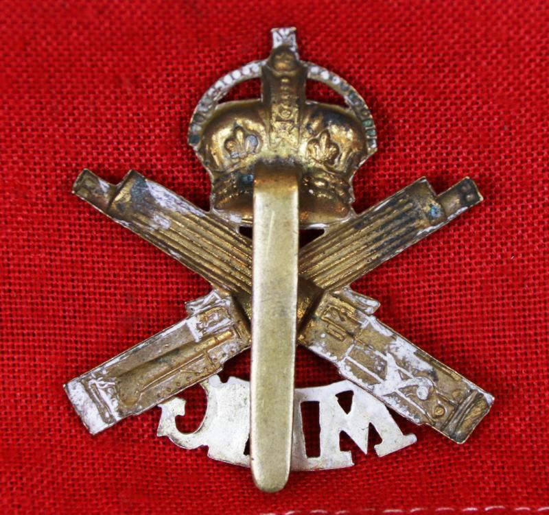 A Rare Original WW1 1914 Motor Machine Gun Service Cap Badge Of Sapper Mumby RE. All His Badges And Trio Are Offered For Sale Seperately