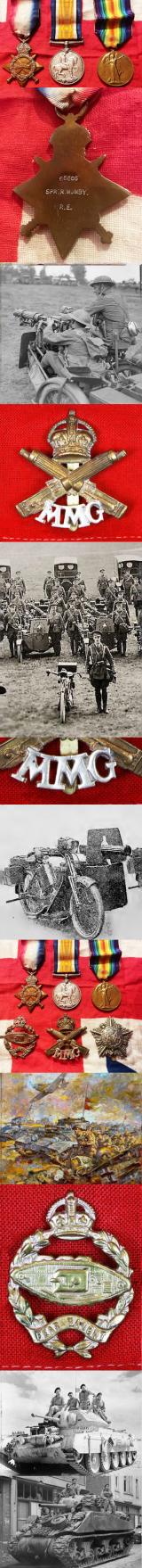 Trio of WW1 Service Medals of Sapper Mumby Royal Engineers. He Was Attached to Machine Gun Regiments, And We Also Have His Badges as Well. All Offered For Sale Seperately