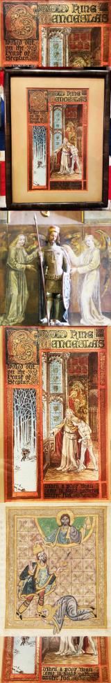 A Simply Stunning & Unique 'Good King Wenceslas' Art Nouveau Original Illuminated Calligrafic Manuscript Watercolour, From The Golden Age of illustration, By Arthur B Packham. In The Manner Of Alberto Sangorsky. Calligrapher and Illuminator for Riviere