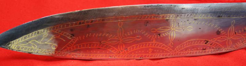 A Beautiful & Very Unusual Large Antique Tibetan Buddhist Ceremonial Ritual Kukri With Decor of Dragon Chinese Foo Lion Dog's. Turqoise and Coral Bead Inset