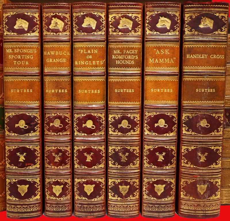Fabulous 6 Leather Bound Volumes By The Great Sporting Author R. S. Surtees. William Morris Considered Him