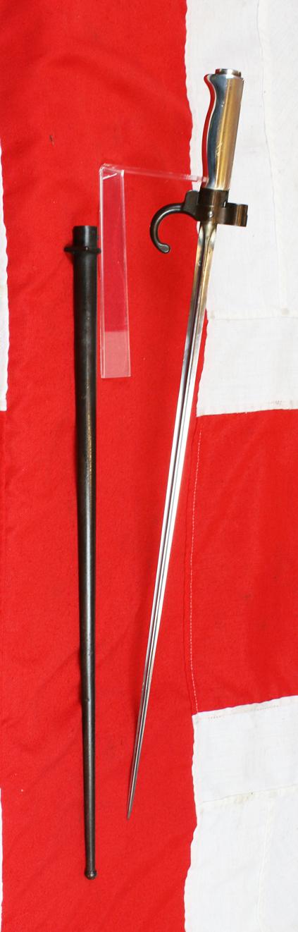 A Superb 19th-20th Century French 1886 Pattern Lebel Rifle Sword Bayonet & Frog. WW1 French Foreign Legion Issue