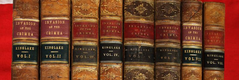 A Superb Original Set Of Beautifully Leather Bound, Famous Historical Accounts Of The Crimean War By Kinglake, Alexander William. The Invasion of the Crimea: Its Origin, and an Account of its Progress to the Death of Lord Raglan. Including Ist Editions