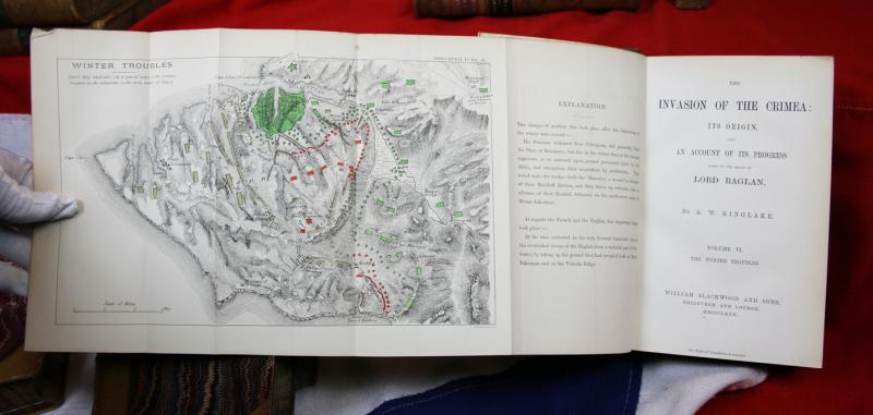 A Superb Original Set Of Beautifully Leather Bound, Famous Historical Accounts Of The Crimean War By Kinglake, Alexander William. The Invasion of the Crimea: Its Origin, and an Account of its Progress to the Death of Lord Raglan. Including Ist Editions