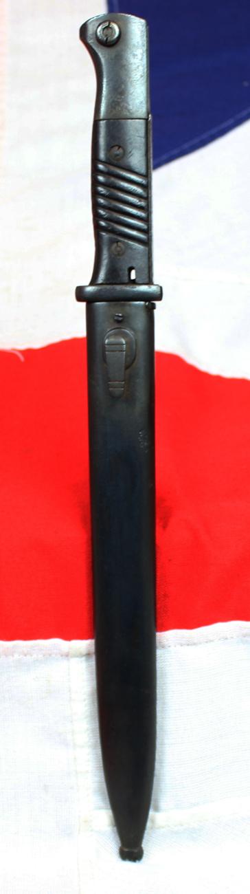 A Good German Third Reich Issue Karabinier Kurz Mauser K98k Seitengewehr 84/98. German Kar98k Rifle Bayonet. Fully Blued Finish