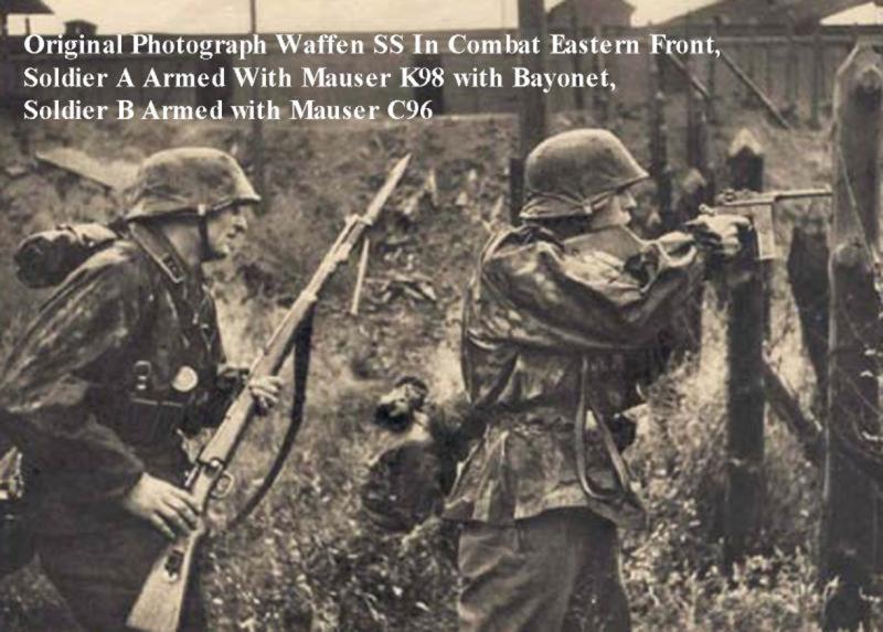 A Good German Third Reich Issue Karabinier Kurz Mauser K98k Seitengewehr 84/98. German Kar98k Rifle Bayonet. Fully Blued Finish