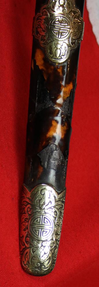 An Antique Ching Dynasty Chinese Small Sword Jian, Late 18th Early 19th century. Near Identical to Admiral Sir James Hanway Plumbridge's Sword in the National Maritime Museum Collection