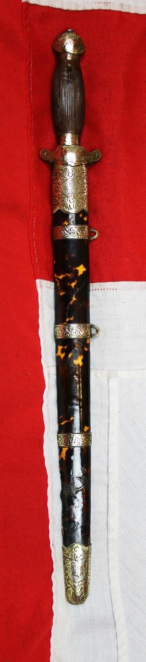An Antique Ching Dynasty Chinese Small Sword Jian, Late 18th Early 19th century. Near Identical to Admiral Sir James Hanway Plumbridge's Sword in the National Maritime Museum Collection