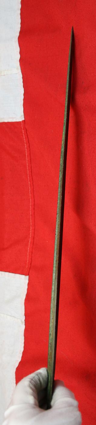A Simply Wonderful Original Trojan War Period Full Length Bronze Sword Blade, 21 Inches Long. Circa 1200 B.C.Archean Greeks, the Mycenean Greeks, The Trojans & The Hitites. From The Warring Times Of Menalaus King of Sparta & King Agamemnon