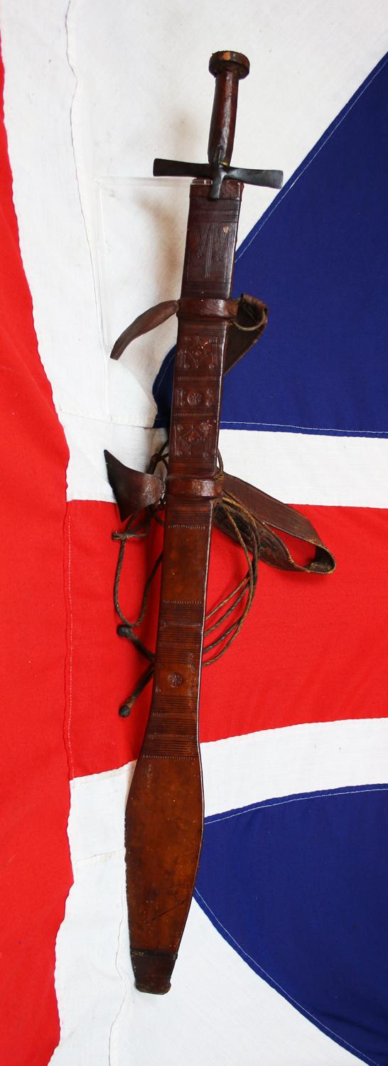 A Hugely Impressive, Attractive and Historical, Sudan War 'Mahdi' Warrior's War Sword, a Siege of Khartoum' Period & Battle of Omdurman Kaskara. With Spectacular Blade Bearing Armourer's Stamps & Inscription