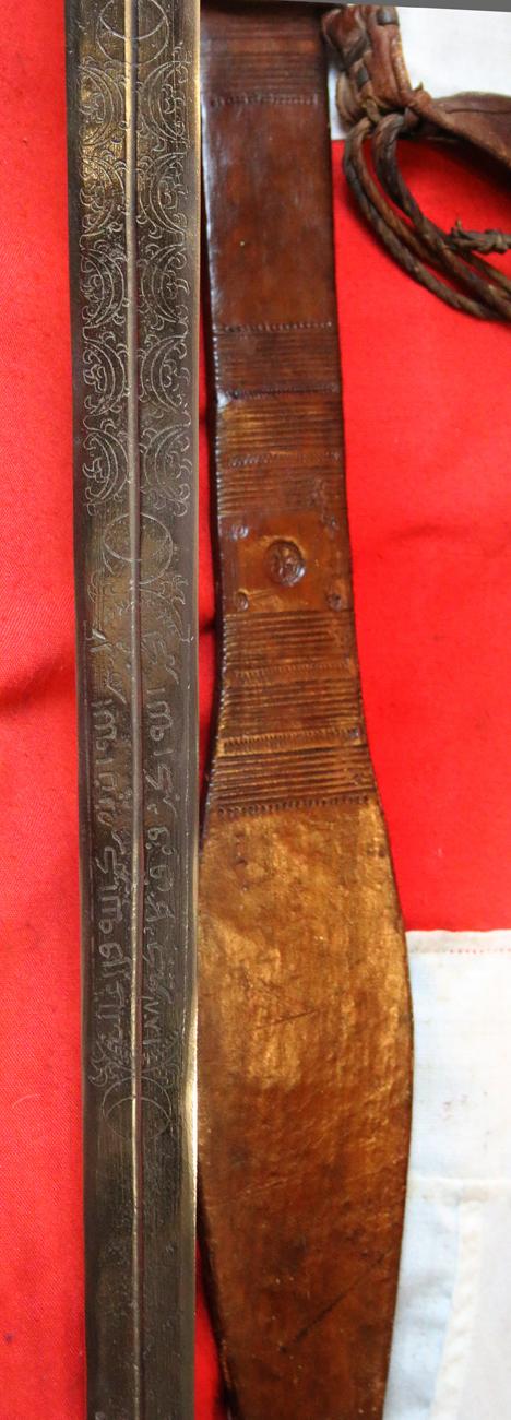 A Hugely Impressive, Attractive and Historical, Sudan War 'Mahdi' Warrior's War Sword, a Siege of Khartoum' Period & Battle of Omdurman Kaskara. With Spectacular Blade Bearing Armourer's Stamps & Inscription