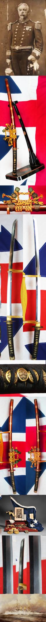 A Very Fine, Original, Shinto, 'Tokugawa' Antique Tachi, Presented In Yokahama, Japan, in 1896, to Admiral Wildes, Capt. of USS Boston, Of Admiral Dewey's Spanish War Fleet, And, Veteran of The Civil War Battle of Mobile Under Admiral Farragut.