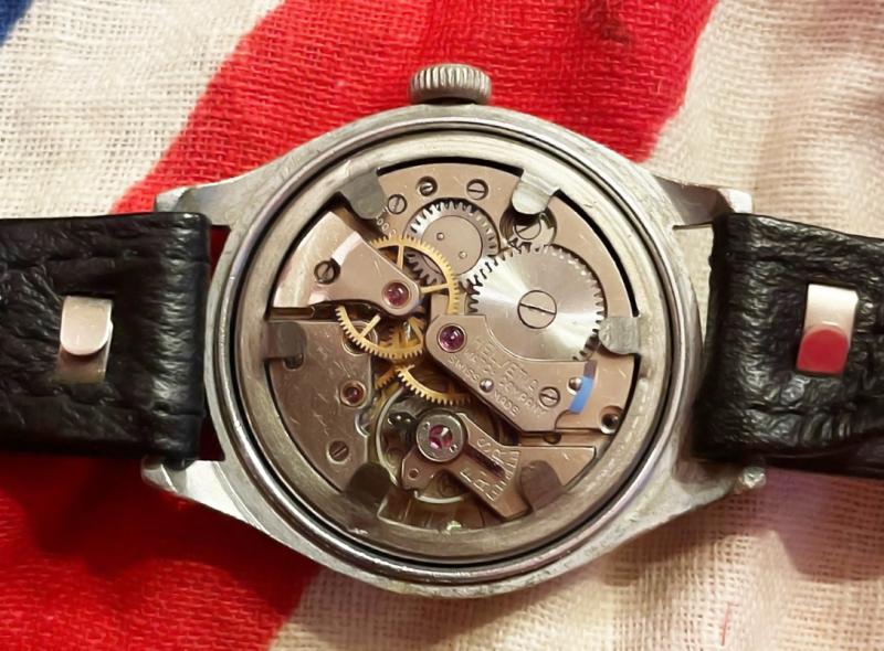 A Super and Intriguing WW2 German, Third Reich, Military, Surveillance Officer's Wrist Watch, Stamped, DI H, Deutsches Inteligenz {or Italienisch For Afrika Korps} Heer. Made For The German Armed Forces By Helvetia Swiss Watch Co. Good Working Order